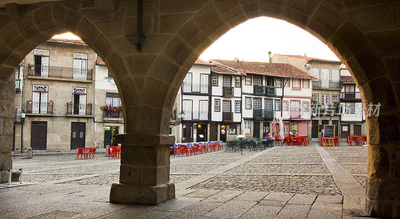 S Tiago medieval town square. Guimarães, Portugal.